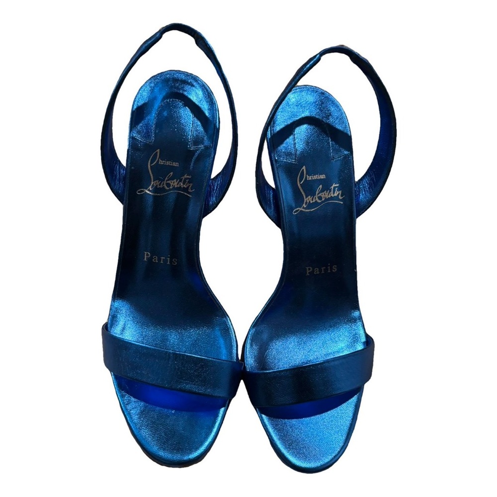 Christian Louboutin Blue Heels Sleek Satin Design